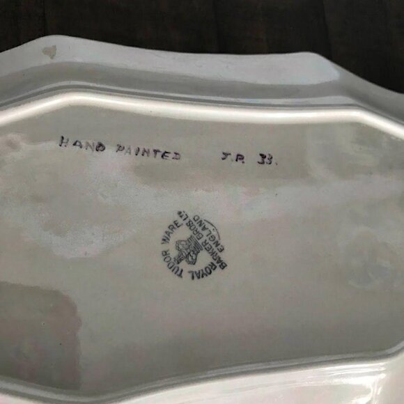 Barker Brothers Royal Tudor Ware Oblong Plate Floral Gilded - Picture 4 of 5